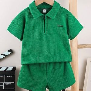 Toddler boy quarter zip set